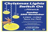 Christmas Lights Switch On - Flitwick · Christmas Lights Switch On Sunday 29th November in Flitwick 3.30pm - 5.30pm Tesco Car Park etition Mulled ine e Music Variety of Stalls &