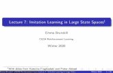 Lecture 7: Imitation Learning in Large State Spaces1 · Emma Brunskill (CS234 Reinforcement Learning. )Lecture 7: Imitation Learning in Large State Spaces1 Winter 2020 14 / 52. Value