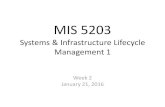 MIS 5203 Week 1 -1 Presentation€¦ · January 21, 2016. Systems & Infrastructure Lifecycle Management 1 Vasant Kumar •Understand Program Management, Project Management, and Project