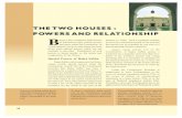THE TWO HOUSES : POWERS AND RELATIONSHIP …...Parliament. It is the two Houses together that are the Parliament of India. The successful working of our Constitution, as of any democratic