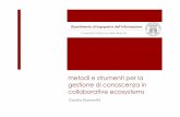 Claudia Diamantini - UNIVPM · Gruppo “Knowledge Discovery & Management” Metodologie - Gestione e Progettazione Dati - Advanced Analytics - Rappresentazione e Scoperta di Conoscenza
