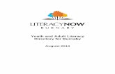 Youth and Adult Literacy Directory for Burnaby Directory Aug 2013.pdf · The Burnaby Literacy Now committee was formed in 2007 to promote literacy as a foundation for all learning.