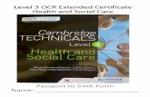 Level 3 OCR Extended Certificate Health and Social Care · LO2 - How legislation, policies and procedures promote health, social care and child care environments. LO3 - Roles and