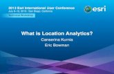What is Location Analytics? - Amazon S3 · What is Location Analytics? Canserina Kurnia . Eric Bowman . Esri UC2013 . Technical Workshop . ... • Microsoft Dynamics CRM • SalesForce