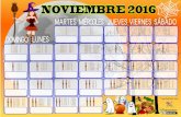 NOVIEMBRE 2016 - Actiludis · VIERNES SÁBADO NOVIEMBRE 2016 actiludis.com MARTES MIÉRCOLES JUEVES c LUNES Imágen:clipart-gratis.com Rafael Alcaraz Garrido DOMINGO