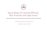 Social Media for Elected Officials: Best Practices and Legal Issues€¦ · Social Media for Elected Officials: Best Practices and Legal Issues. Presented by the League of Minnesota