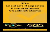 50+ - syb.com€¦ · Incident Response Preparedness Checklist Items Written by: Buzz Hillestad, Senior Information Security Consultant at SBS CyberSecurity, LLC and Blake Coe, Vice