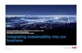 Integrating sustainability into our businessc111fd54-066f-4b31-9db8-9cda98… · Integrating sustainability into our business Swiss Sustainability Leaders SRI Conference, October