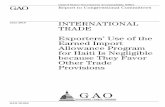 GAO-10-654 International Trade: Exporters' Use of the Earned … › assets › 310 › 305467.pdf · 2011-09-29 · preferential access to U.S. imports of Haitian apparel. In 2008,
