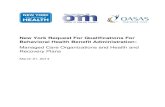 New York Request For Qualifications For Behavioral Health Benefit Administration · 2014-04-14 · New York Request for Qualifications for Behavioral Health Benefit Administration