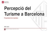 Percepció del Turisme a Barcelona · PDF file Als barris del Poblenou, Barri Gòtic i Vila de Gràcia és on trobem les persones amb una opinió menys favorable a trobar beneficis