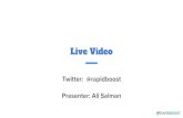 Presenter: Ali Salman Live Video Twitter: @rapidboost...live video event 7 days before your live streaming event. 42% PROMOTE ON SERVICE @AmandaAbella Choose topics your target audience