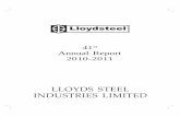 LLOYDS STEEL INDUSTRIES LIMITED · Lloyds Steel Industries Ltd. 3 N O T I C E NOTICE is hereby given that the 41st Annual General Meeting of the Members of M/s. Lloyds Steel Industries