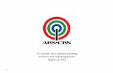 nd Quarter 2015 Investor’s Briefing Financial and ...data-careers.abs-cbn.com.s3.amazonaws.com/investorrelations/144… · 5,250 5,198 1H'14 1H'15 Production Costs 8,162 8,742 1H'14