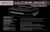 Professional Ultrasonic CleanerSPECIFICATIONS Description Professional Ultrasonic Cleaner Model ULTRA 8051 Tank Capacity 2500ml (Max. 2100ml - Min. 600ml) Tank Size 24.5 x 15.0 x 7.6
