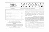 VOL. CCCXVII OVER THE COUNTER SALES $2.75 ......No. 21 196—16 November 2011—92424—1 [1683] VOL. CCCXVII OVER THE COUNTER SALES $2.75 INCLUDING G.S.T. TASMANIAN GO V ERNMENT GAZETTE
