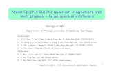 Novel Sp(2N)/SU(2N) quantum magnetism and Mott physics ... · 1 Novel Sp(2N)/SU(2N) quantum magnetism and Mott physics – large spins are different Congjun Wu Department of Physics,