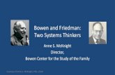 Bowen and Friedman - Amazon S3and+Friedman.pdf · Bowen theory •Bowen theory, based on the idea that the human is part of evolutionary history, is a descriptive theory of the emotional