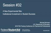 Session #32 · Experimental Sites Initiative (ESI) • Authorized in Section 487A(b) of the Higher Education Act of ... • Participants assume a student’s Federal student loan