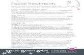 All Treatments 2019 - Neroli Beauty Salon · Facial Treatments Therapeutic Treatments tailored to your individual needs using Dermalogica Skin Care products to help restore optimum