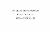 COLORADO STATE TREASURY BUDGET REQUEST FISCAL YEAR … · 2016-11-01 · COLORADO STATE TREASURY FY 2017-18 Budget Request ... Bob Culwell Administrative Assistant II Ann McKee Garth