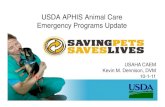 USDA-APHIS-Animal Care USDA APHIS Animal Care Emergency ... · USDA-APHIS-Animal Care USDA APHIS Animal Care Emergency Programs Update Animal Care USAHA CAEM Kevin M. Dennison, DVM