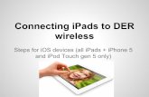 Connecting iPads to DER wireless - Moss Vale High School€¦ · Connecting iPads to DER wireless All iPad models can connect Of smaller devices, only iPhone 5 and iPod Touch gen