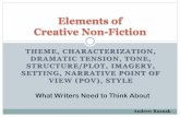 THEME, CHARACTERIZATION, DRAMATIC TENSION, TONE, …...theme, characterization, dramatic tension, tone, structure/plot, imagery, setting, narrative point of view (pov), style elements