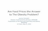 Are Food Prices the Answer to The Obesity Problem?aic.ucdavis.edu/obesity/obesitypdf/UNNEVEHR.pdf · 0.9 1.0 1.1 1.2 1.3 1.4 1.5 1980 1985 1990 1995 2000 2005 Consumer price index