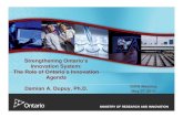 Strengthening Ontario’s Innovation System: The Role of ...sites. IV... ONTARIO’S INNOVATION SYSTEM. Ontario’s Innovation Agenda • Based on the advice of the Ontario Research