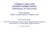 FOREST SECTOR TRANSFORMATIONS: Pathways to Success · FOREST SECTOR TRANSFORMATIONS: Pathways to Success Sten Nilsson CEO, Forest Sector Insights AB IPST Workshop: A 20-Year Outlook