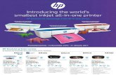Introducing the world’s smallest inkjet all-in-one printer Printer Promotion... · HP DeskJet 2132 All-in-One Printer • Print, copy, scan • Print ISO speed up to 7.5 ppm black
