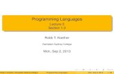 Programming Languages - Lecture 3 Section 1people.hsc.edu/faculty-staff/robbk/Coms261/Lectures...An assembler translates an assembly language program into machine language. Assembly