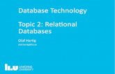 Database Technology Topic 2: Relational Databases · Database Technology Topic 2: Relational Databases Quiz (NULL Values) Notice the value NULL that the Barbara Benson tuple has for