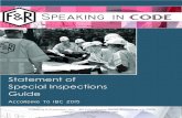 Statement of Special Inspections Guide - fandr.com...IBC 1705.2.1, AISC 360-10: Table C-N5.4-1 IBC 1705.2.1, AISC 360 TASK INSPECTION TYPE1 DESCRIPTION 1. Verify that the welding procedures