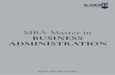 MBA Master in BUSINESS ADMINISTRATION · MBA-Master in Business Administration Bridge the gap between information and action. 44-45 ... "El Máster cursado en la escuela de negocios