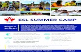 ESL SUMMER CAMP · NOVA SCOTIA INTERNATIONAL STUDENT PROGRAM NSISP.CA ESL SUMMER CAMP Join us at the NSISP Summer Camp where ESL meets adventure. Spend your morning in the classroom