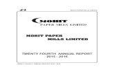 MOHIT PAPER MILLS LIMITED TWENTY FOURTH ANNUAL …€¦ · MOHIT PAPER MILLS LIMITED TWENTY FOURTH ANNUAL REPORT 2015 - 2016 DIRECTORS' REPORT To the Members of Mohit Paper Mills