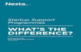 WHAT’S THE DIFFERENCE? - Nesta · startups and when programmes intervene in the startup journey. With regard to the first dimension, we found programmes make money from startups