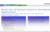 Novel Use of Cyanate Esters in Aerospace Applications › 2007conference › files › Fire_Resistant... · Novel Use of Cyanate Esters in Aerospace Applications (Paper presented