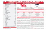 HOUSTOn baseball notes › uhcougars.com › documents › ... · houston baseball notes 22 ncaa regionals • 16 conference titles • 4 ncaa super regionals • 2 college world