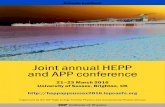 Joint annual HEPP and APP conference › files › ef-q5vmtsq56tk6 › ... · 2019-09-01 · Joint annual HEPP and APP conference 3 Conference rooms Registration, lunches and poster