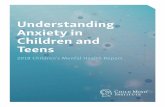 Understanding Anxiety in Children and TeensUnderstanding Anxiety in Children and Teens 2018 Children’s Mental Health Report childmindorg2018report 2 The core symptoms of anxiety