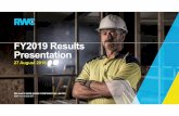 FY2019 Results Presentation › sites › default › files › 2019-08...FY2019 Financial Highlights 6 1Growth rates expressed as change over comparative period for the twelve months
