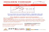 TORQUE HOLDEN TORQUE pageTORQUE the Holden Club magazine October page 4 printed by Maroondah Printing 03) 9879 1555 Hi Guys, This month I’m going to have a little whinge. The members