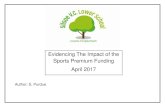 Evidencing The Impact of the Sports Premium Funding April 2017 · Evidencing The Impact of the ... Impact of Sports Premium Funding Report to Governors April 2017 Sports Premium Grant