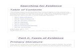 Searching for Evidence Table of ContentsSearching for Evidence Table of Contents This training module will demonstrate easy-to-use strategies for both choosing and using Evidence-Based