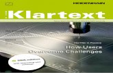 How Users Overcome Challenges · Klartext + Issue 50 + 06/2009 3 Production Editorial Staff DR. JOHANNES HEIDENHAIN GmbH Postfach 1260 83292 Traunreut, Germany Tel: +49 (8669) 31-0
