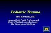 University of Michigan - Uma and Sujit Professor …...Chief of Pediatric Anesthesiology The University of Michigan Paul Reynolds, MD Objectives 1. To examine the epidemiology of pediatric
