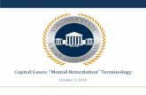 Capital Cases; “Mental Retardation” Terminologyvscc.virginia.gov/Mental Retardation_FINAL-1.pdf · 2016-10-03 · Mental Retardation Terminology •At the time of these 2003 enactments,